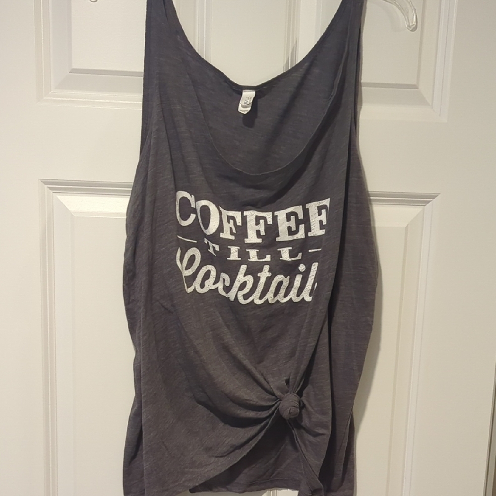 Bella Canvas Charcoal Tank Top with White Graphic